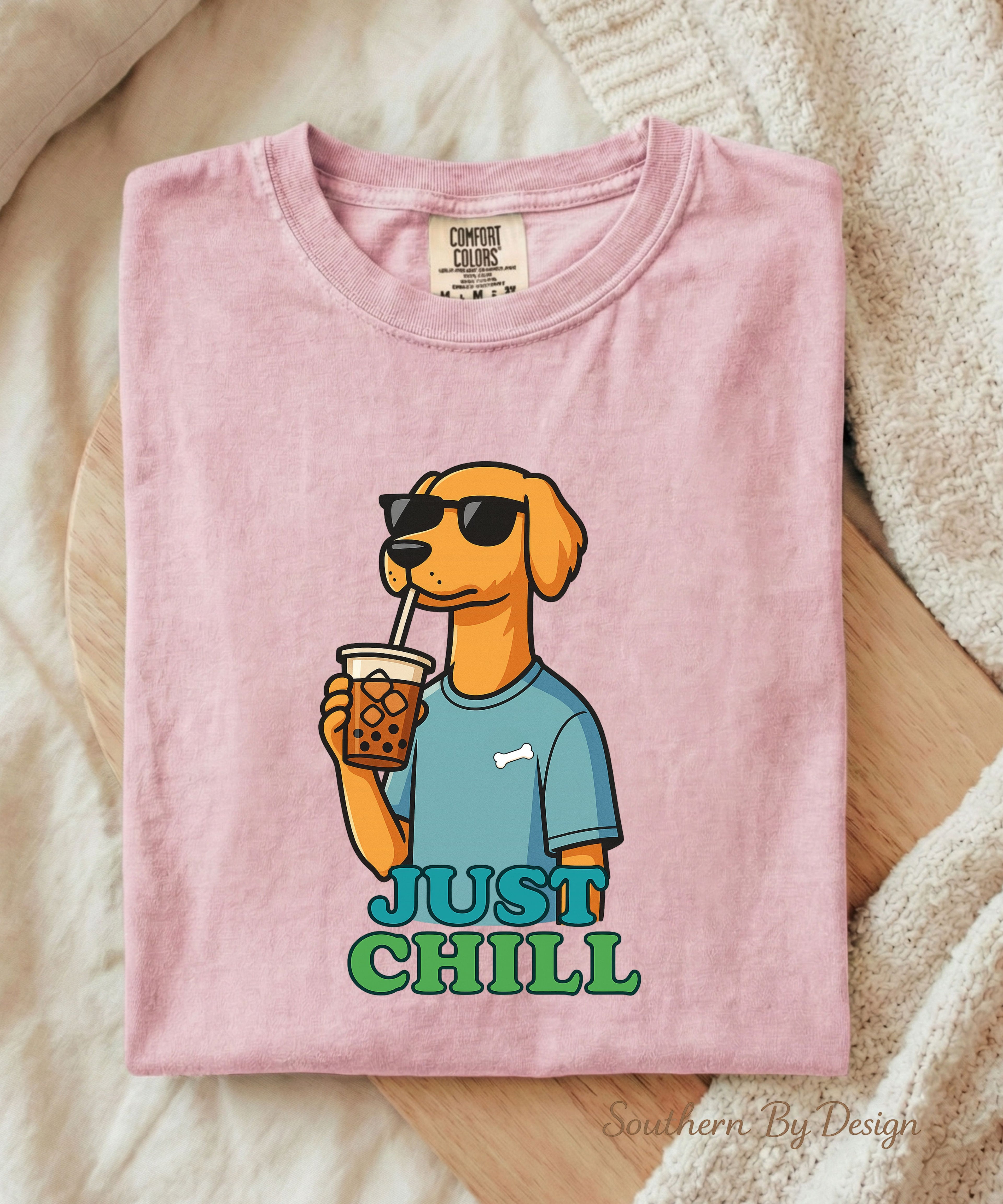 Just Chill Coffee Dog Shirt