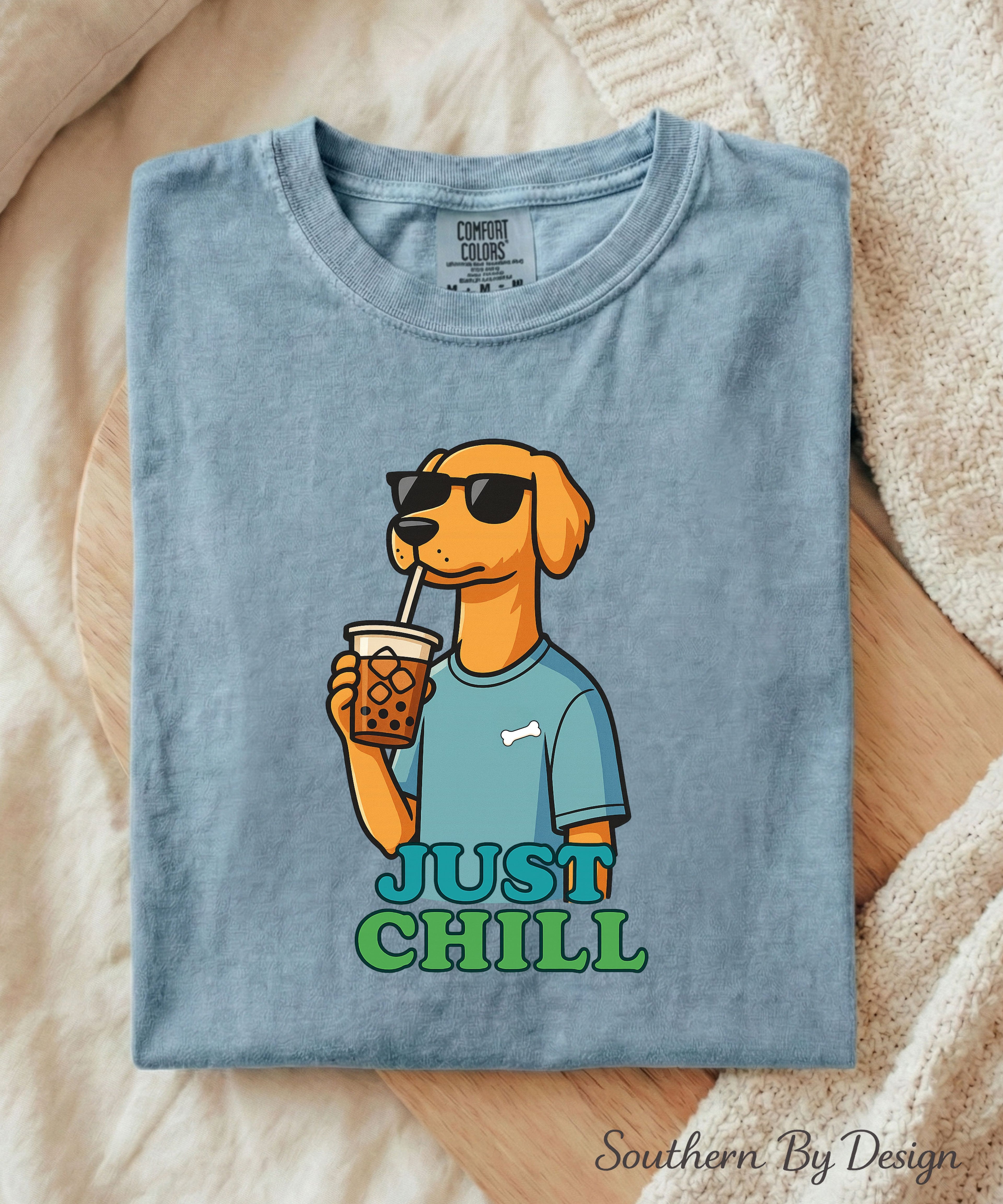 Just Chill Coffee Dog Shirt