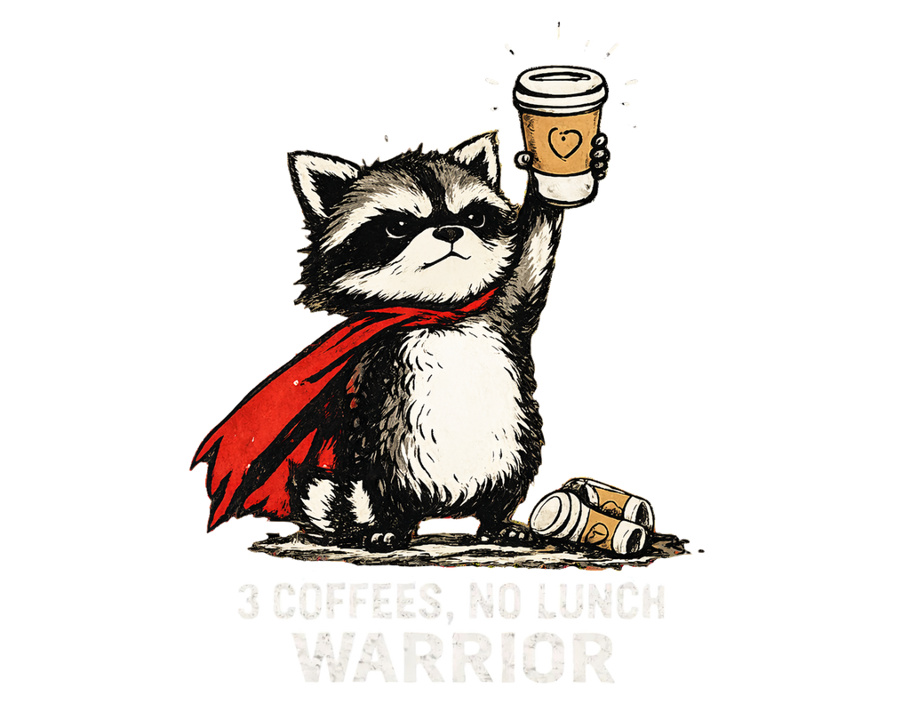 3 Coffees No Lunch Warrior Tee