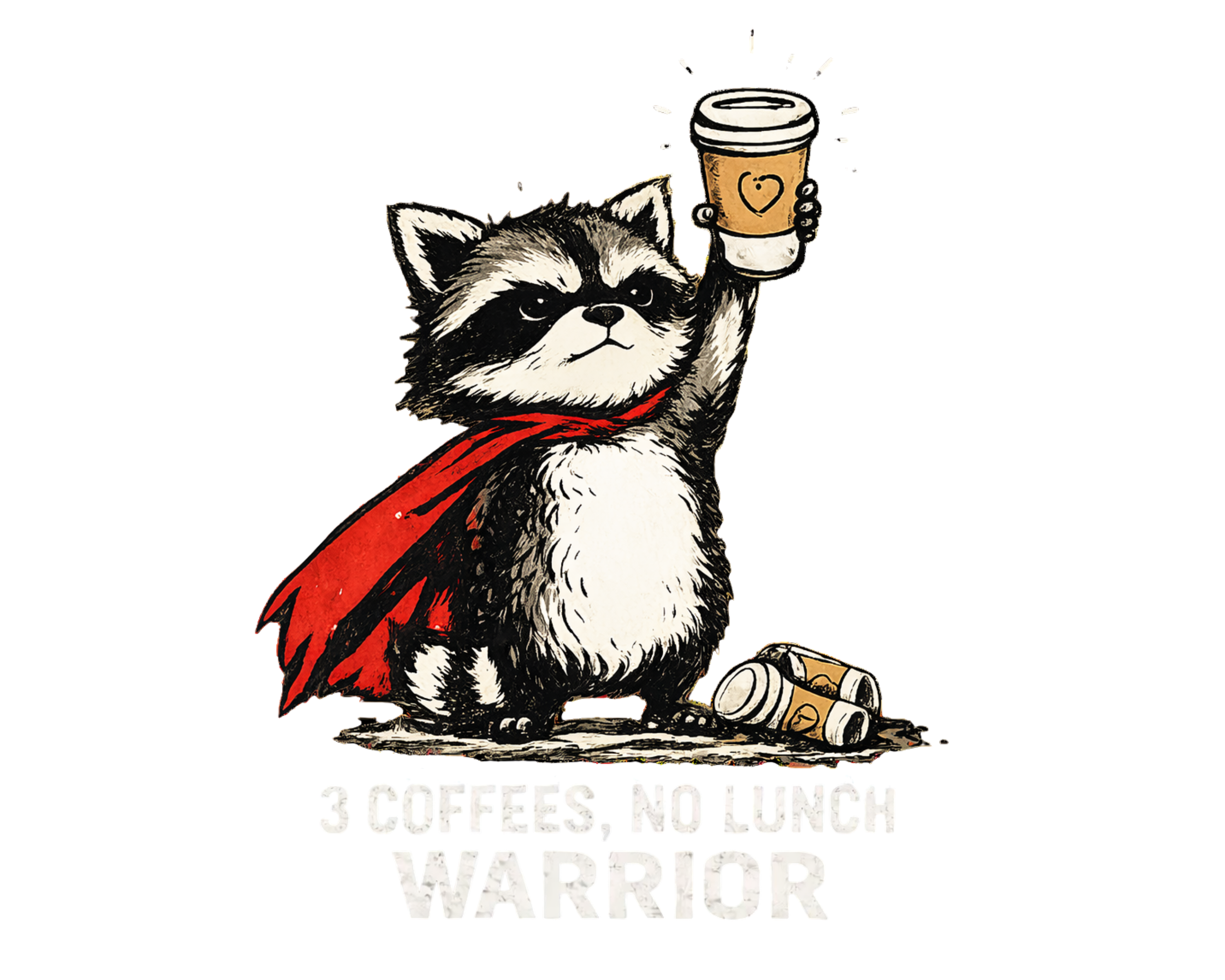 3 Coffees No Lunch Warrior Tee