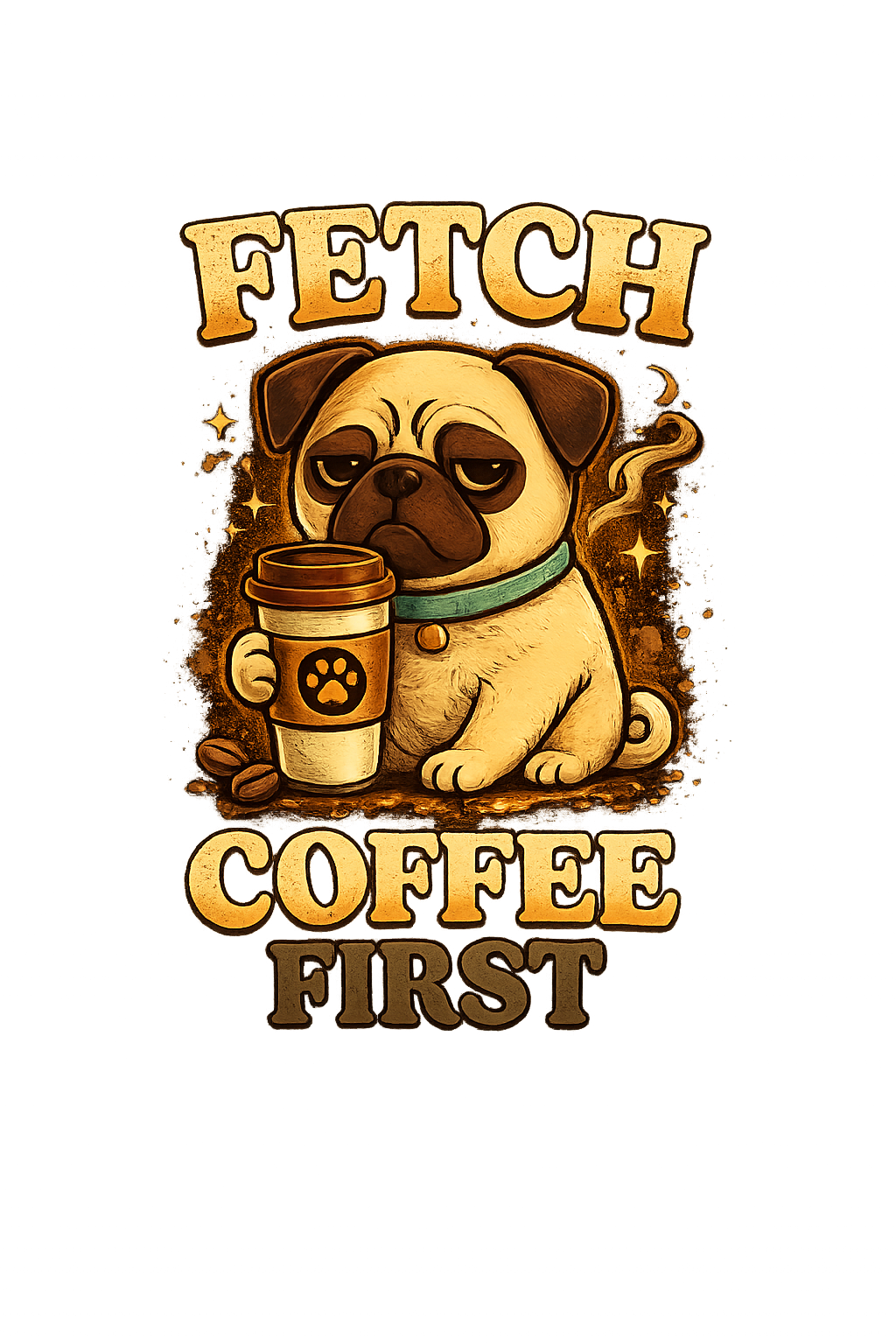 Funny Pug Coffee Shirt