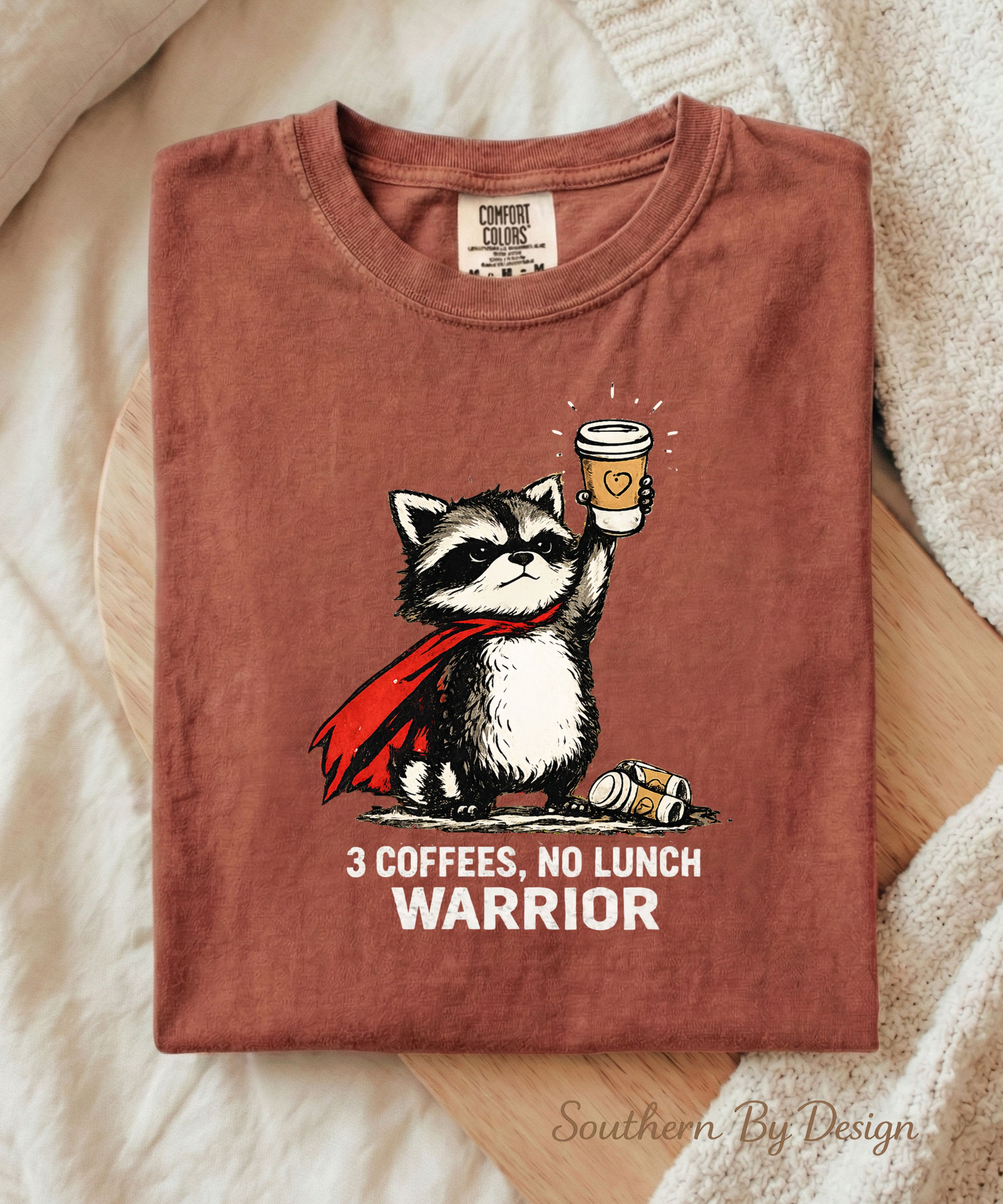 3 Coffees No Lunch Warrior Tee